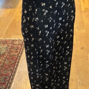 Hollister Black Floral Maxi Skirt